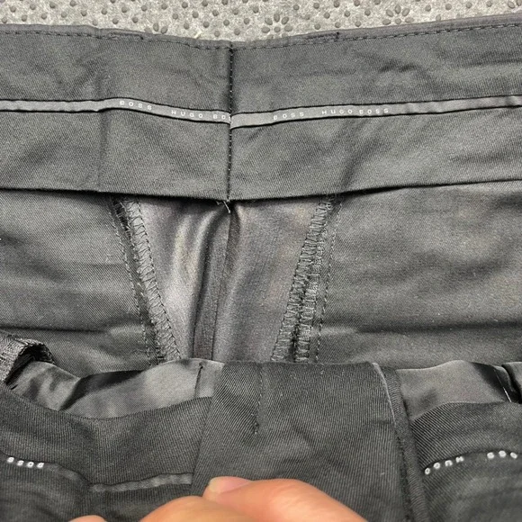 Hugo Boss Rossellini Cinemaus Mens Gray Striped Silk Wool Dress Pant 42L 34x33 - Picture 7 of 11